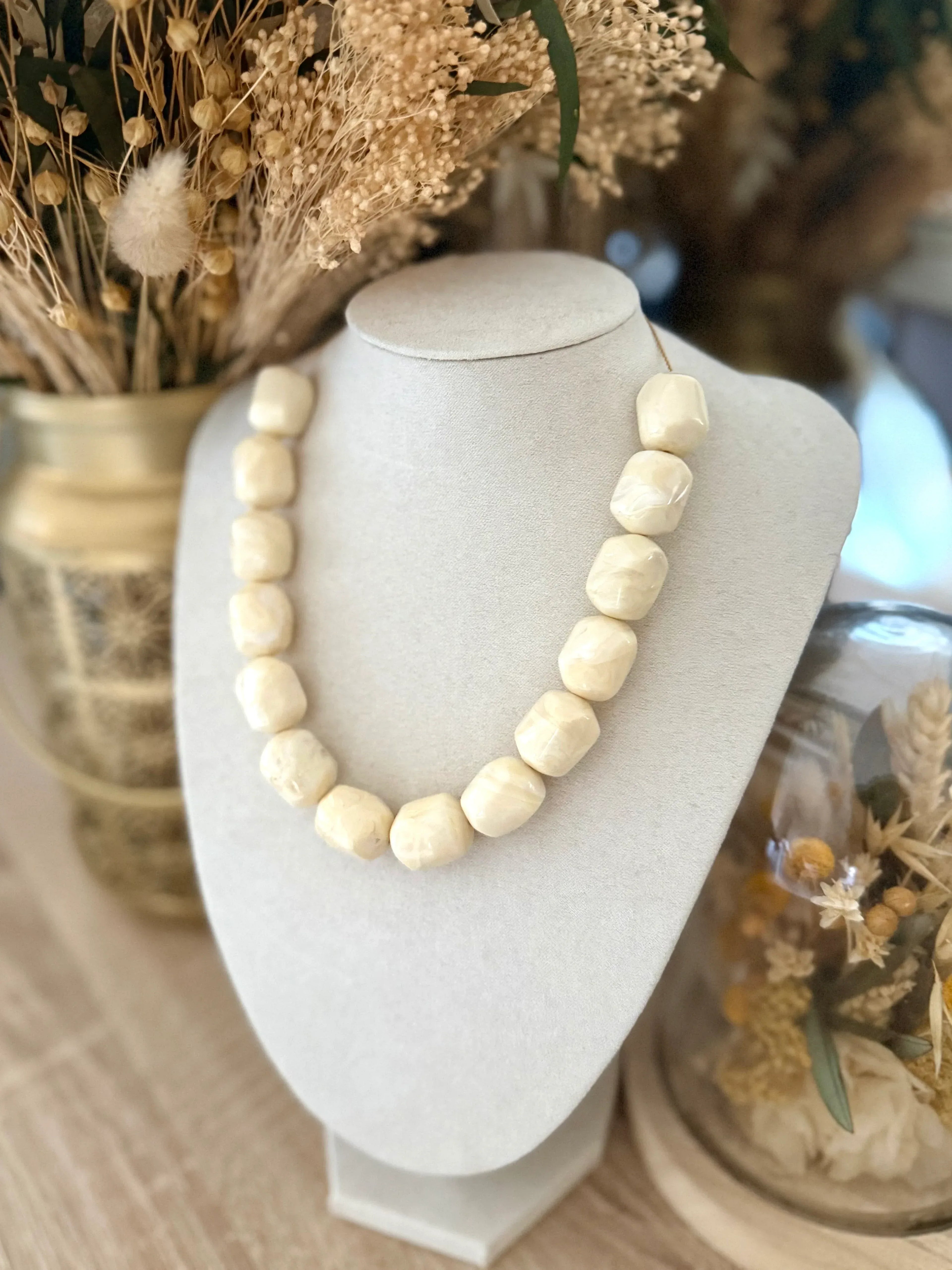 Collier grosses perles MADDY - Lynéör Bijoux