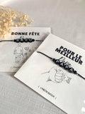 Bracelet Homme Papa / Lettres noires - Lynéör Bijoux
