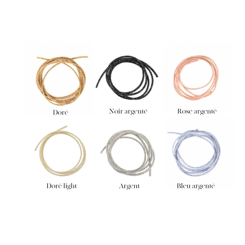 Bracelet LOVE lettering personnalisé avec cordon pailleté - Lynéör Bijoux