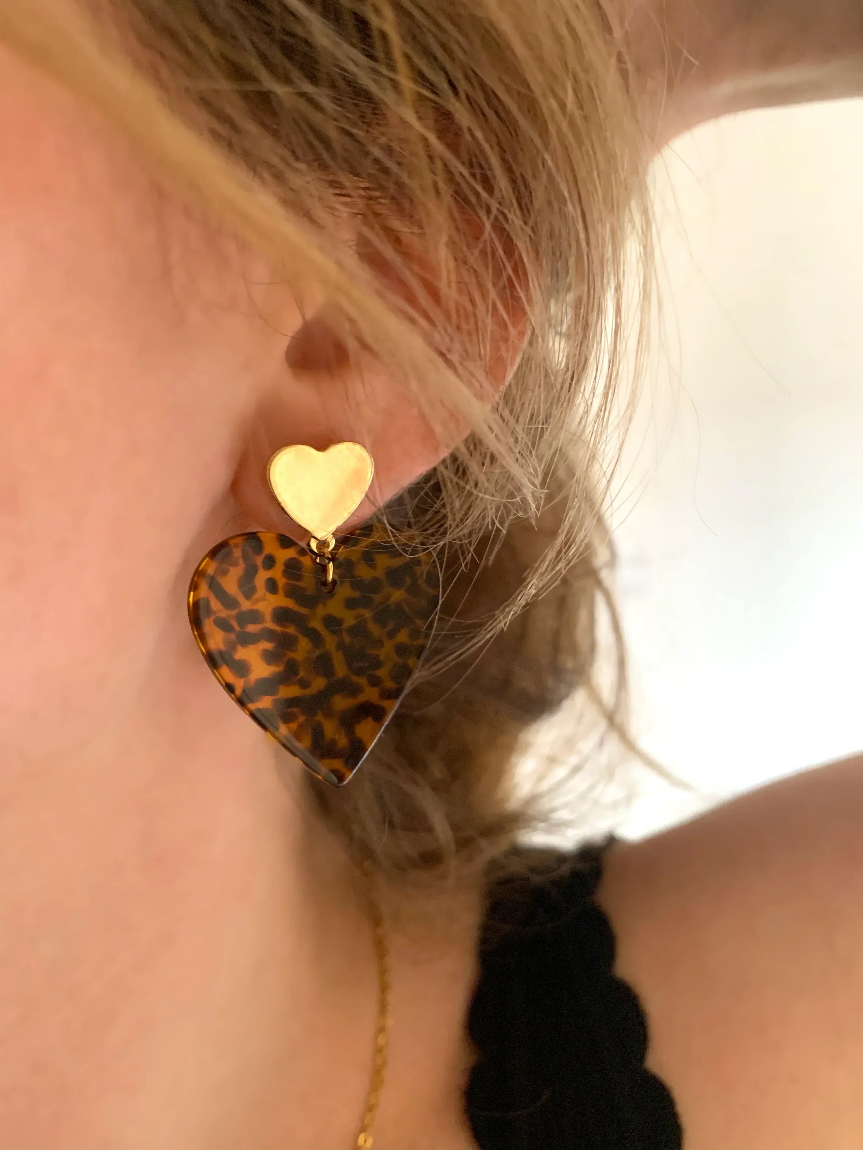 Boucles d'oreilles LARA (Léopard) - Lynéör Bijoux