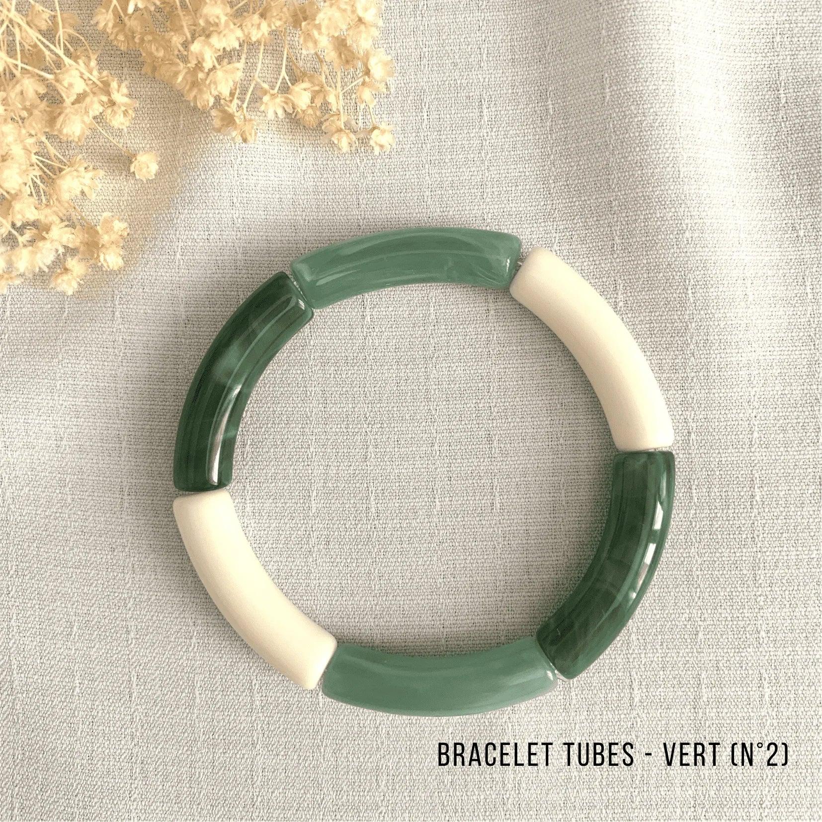 Bracelet Jonc Tubes AMELIA - Collection Vert - Lynéör Bijoux