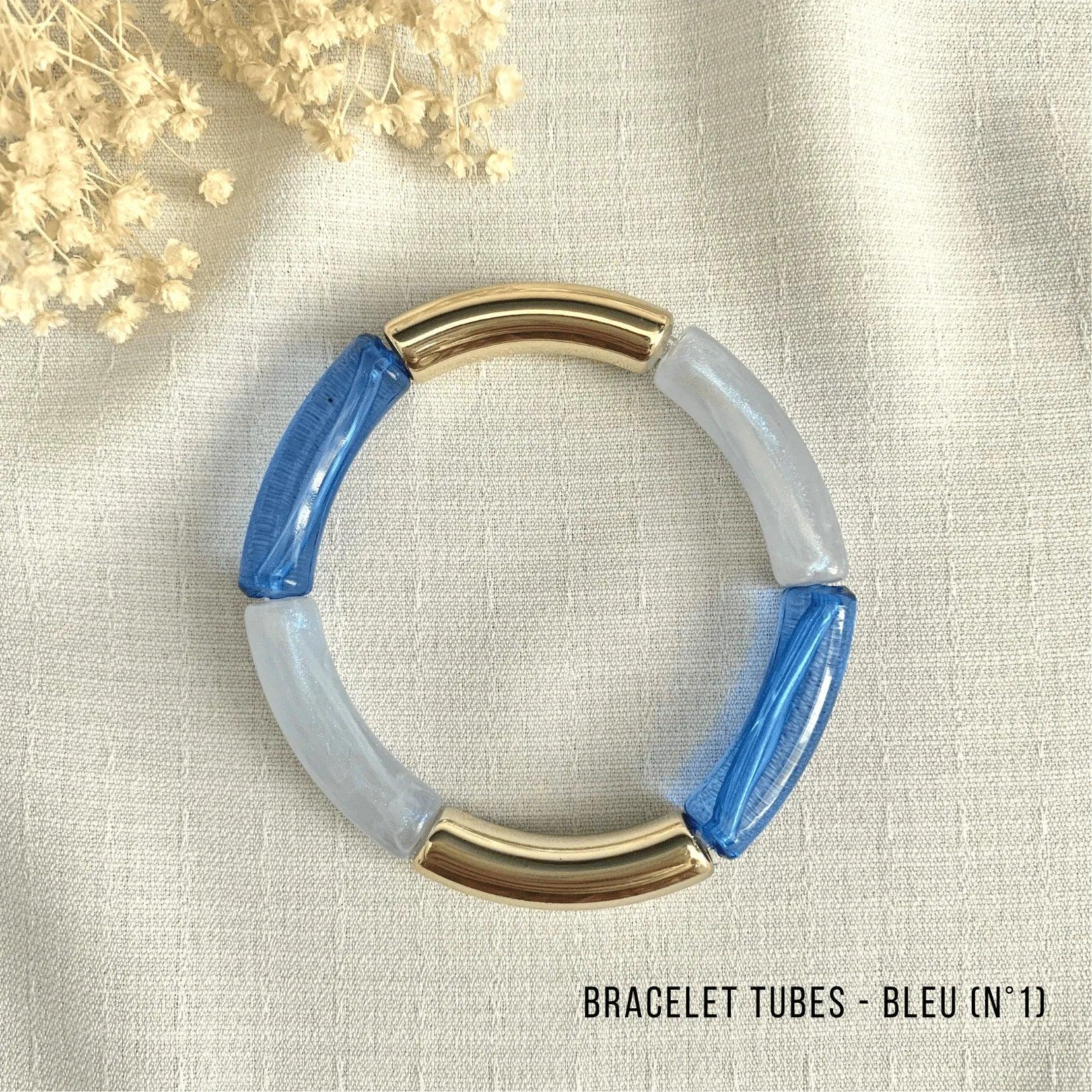 Bracelet Jonc Tubes AMELIA - Collection Bleu - Lynéör Bijoux