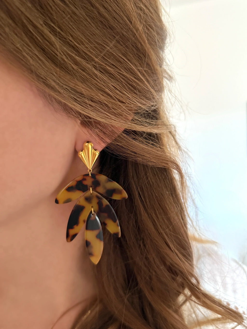Boucles d'oreilles LINA (Léopard) - Lynéör Bijoux