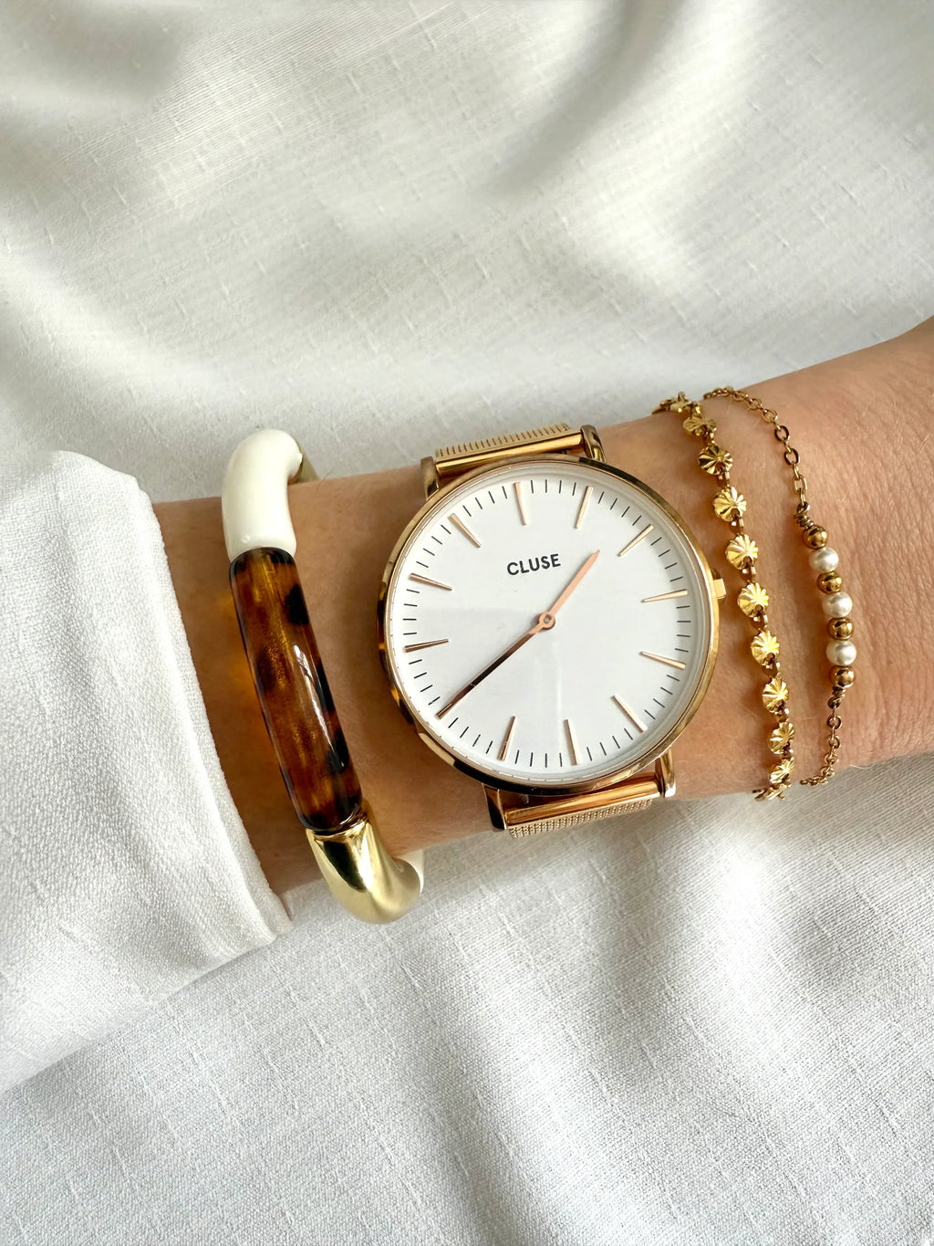 Bracelet Jonc Tubes AMELIA - Léopard - Lynéör Bijoux