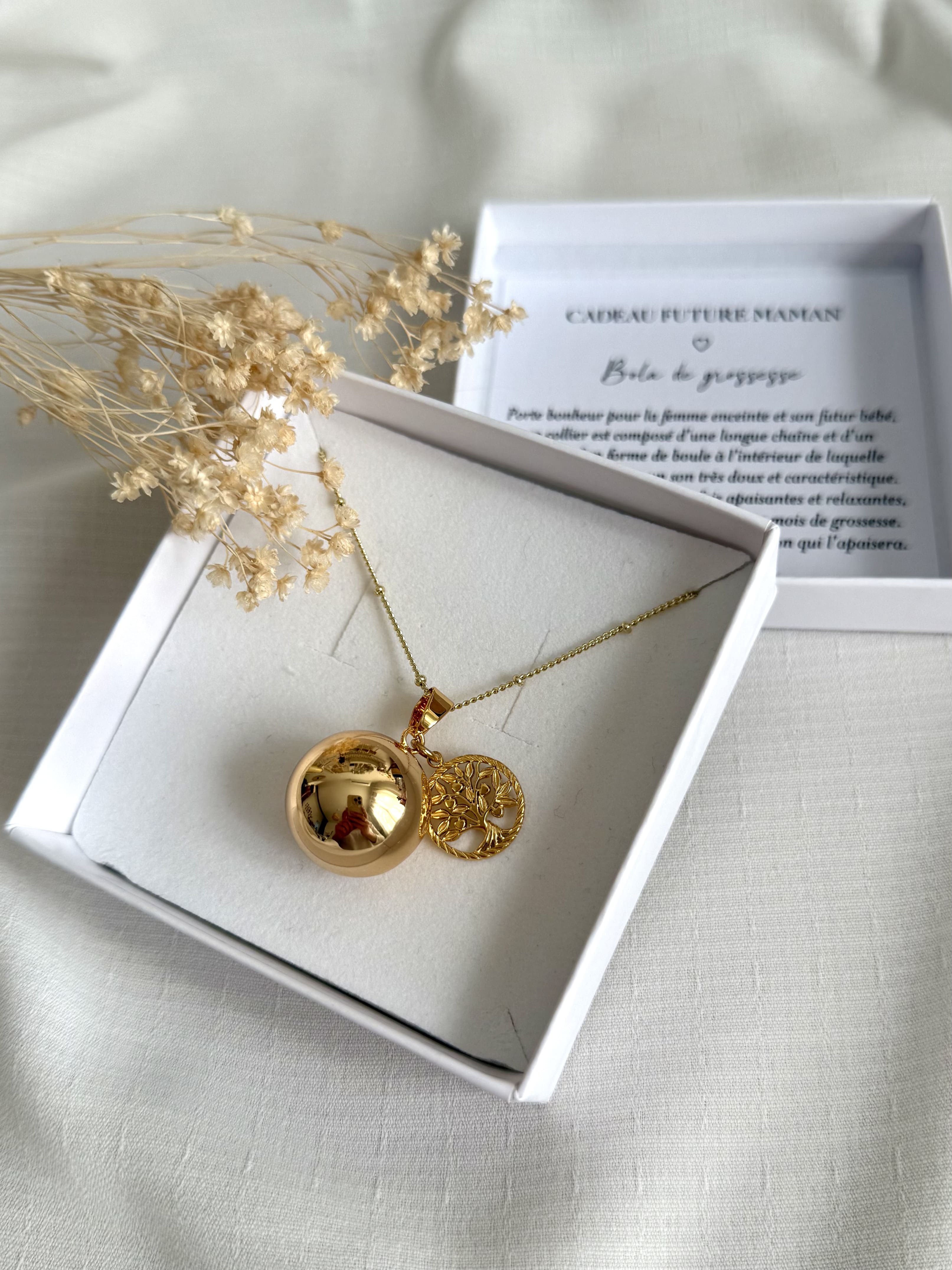 Bola de grossesse doré arbre de vie