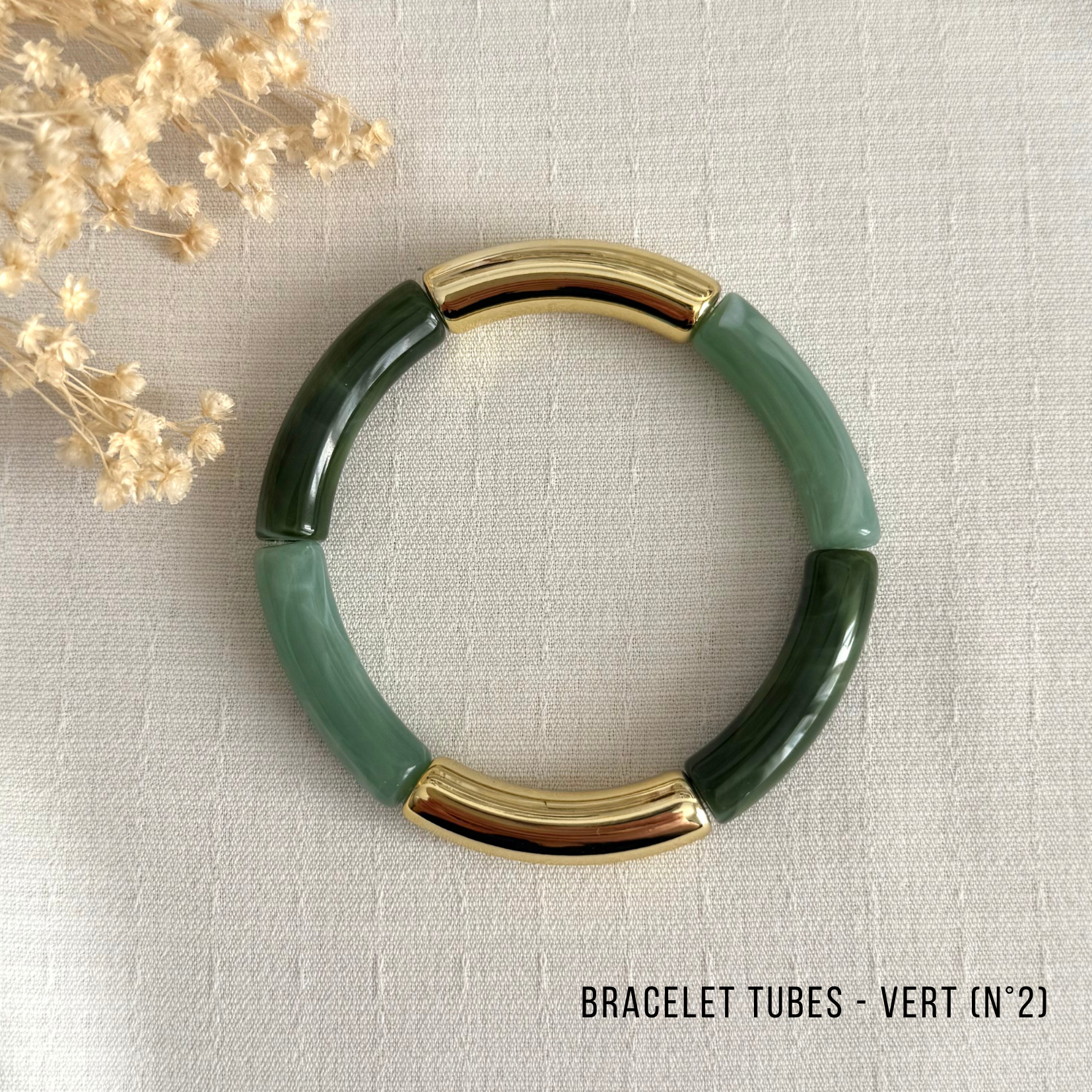 Bracelet Jonc Tubes AMELIA - Collection Vert