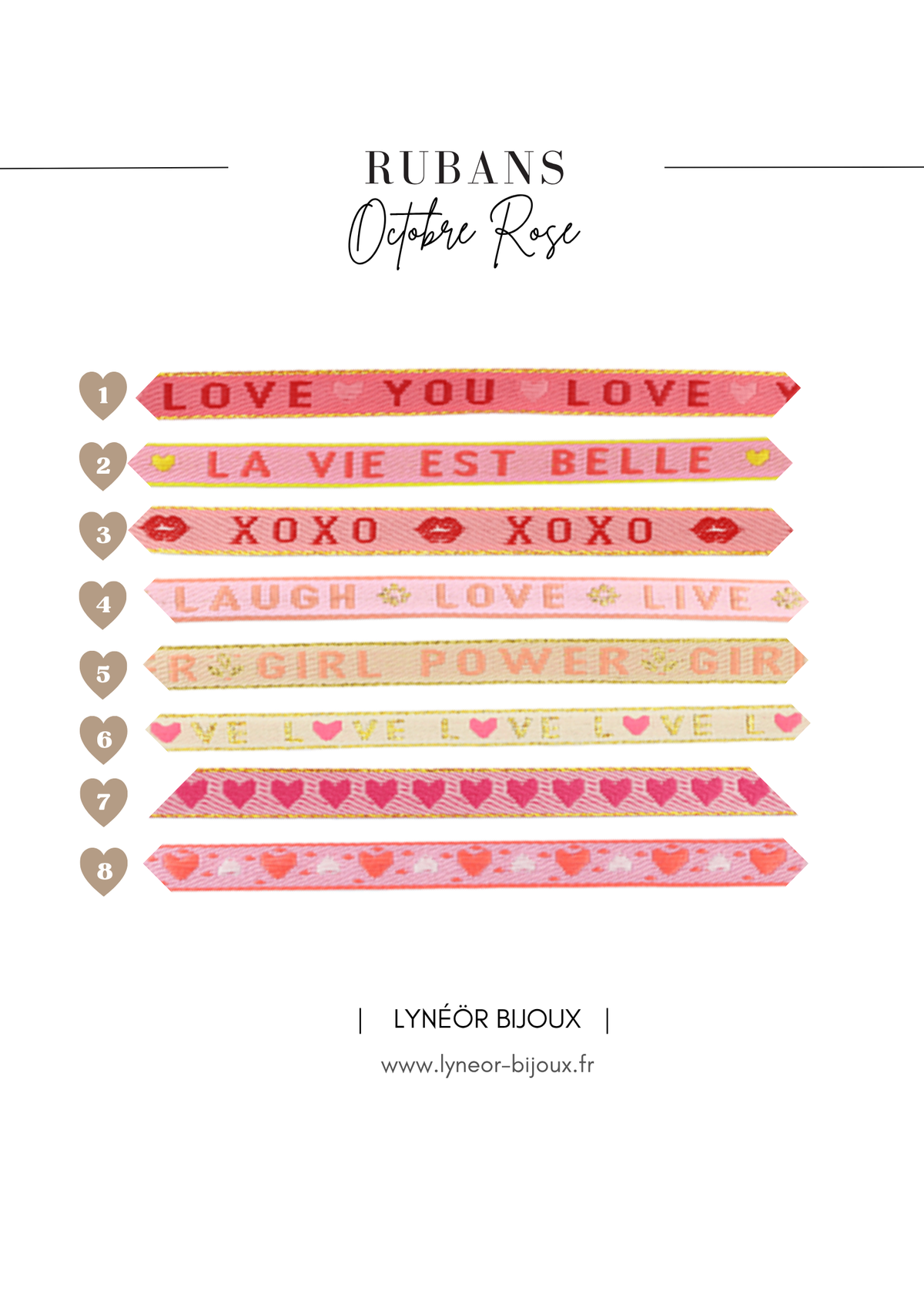 Bracelet Ruban Octobre Rose