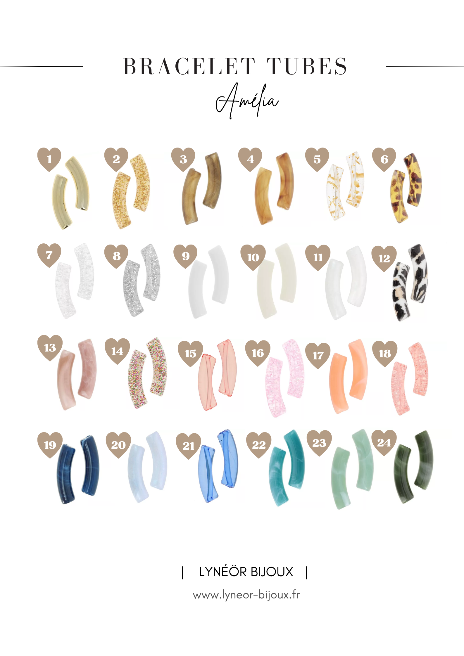 Bracelet Jonc Tubes AMELIA - Collection Doré