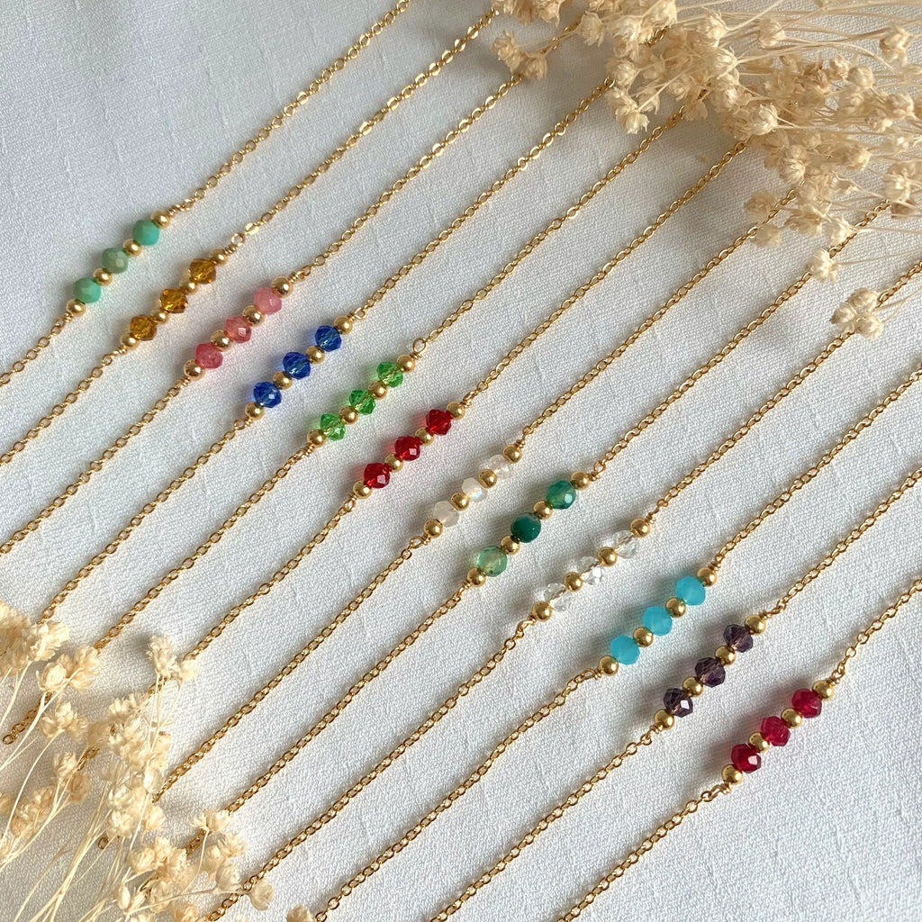 Bracelet LISE - pierres de naissance - Lynéör Bijoux