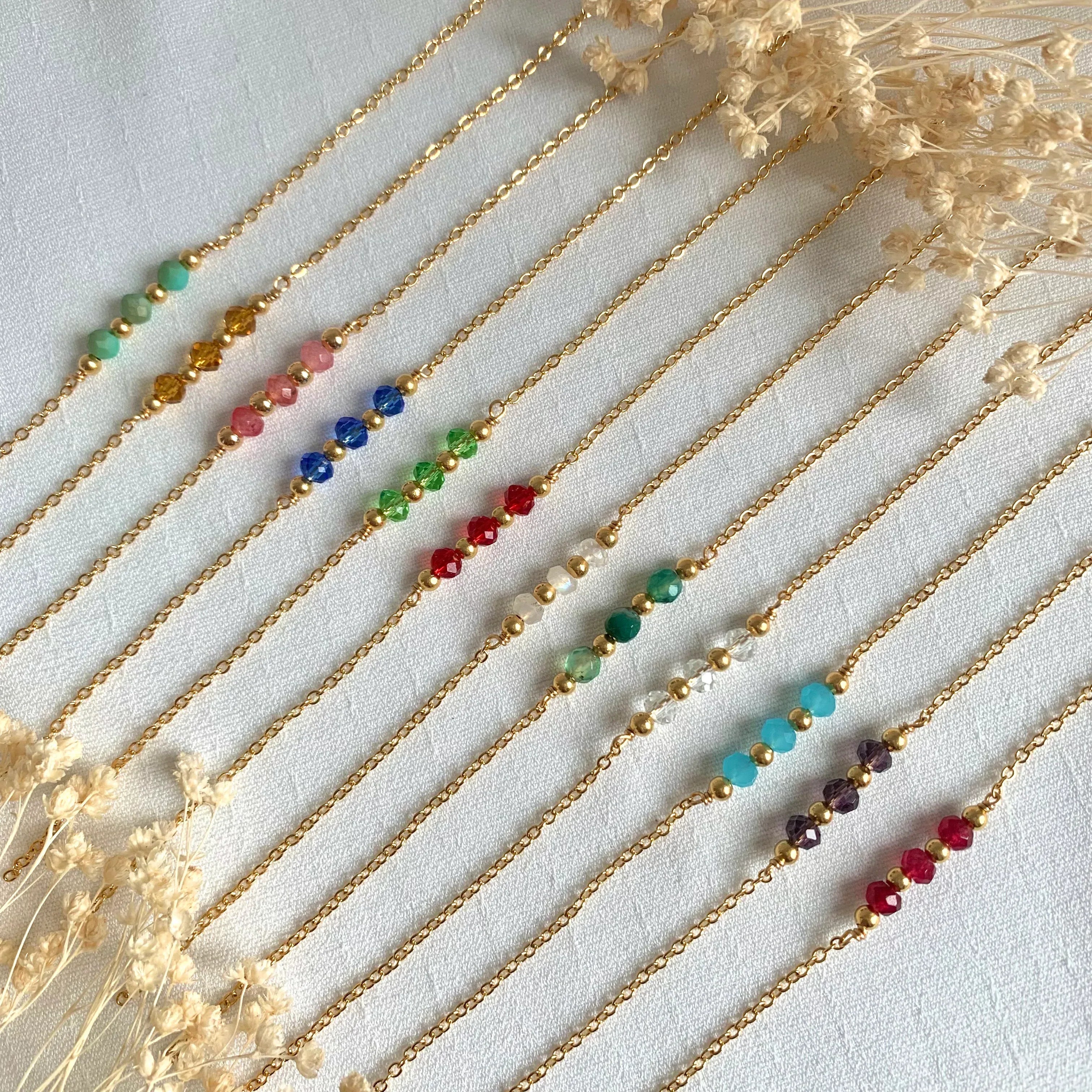 Bracelet LISE - pierres de naissance - Lynéör Bijoux