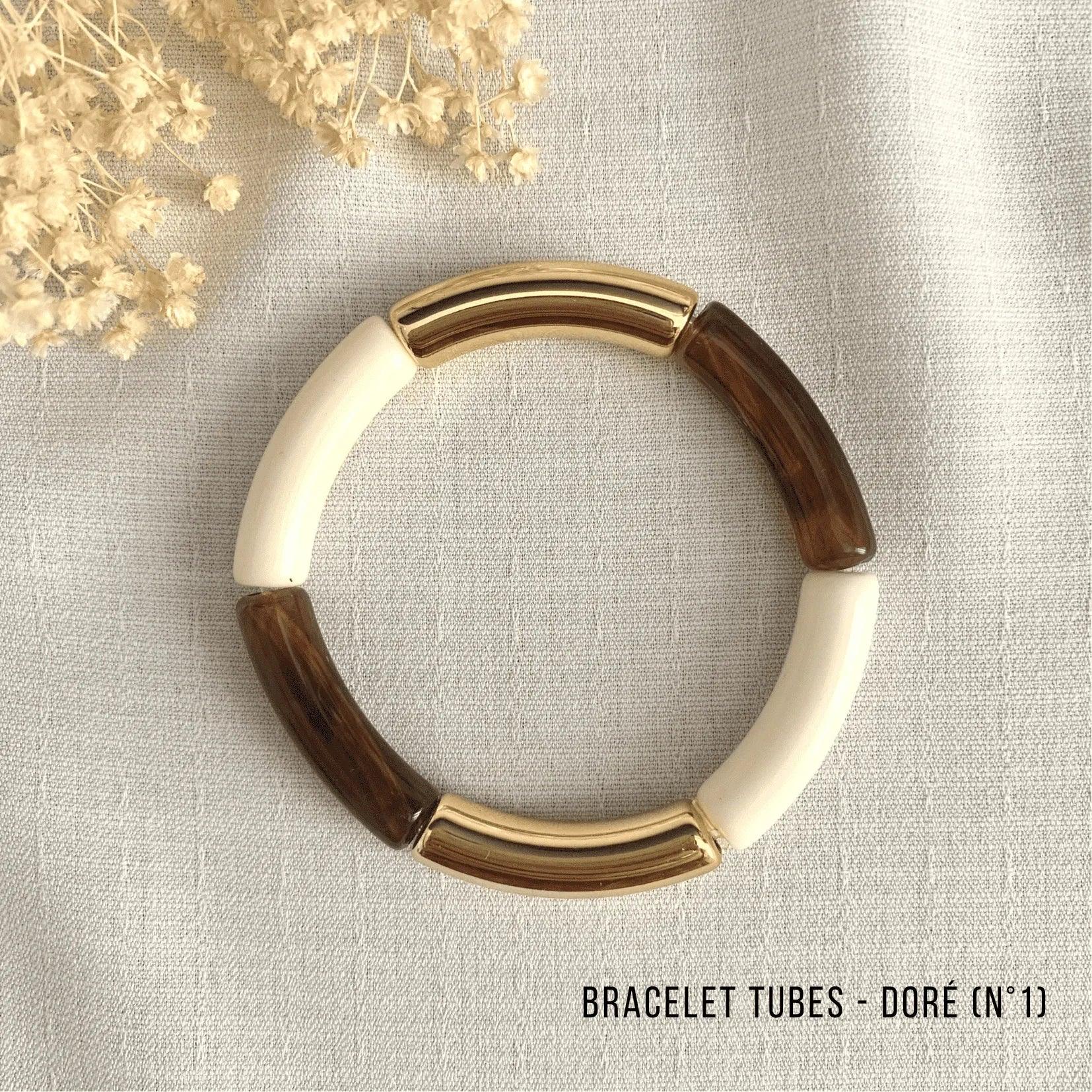 Bracelet Jonc Tubes AMELIA - Collection Doré - Lynéör Bijoux