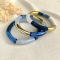 Bracelet Jonc Tubes AMELIA - Collection Bleu - Lynéör Bijoux