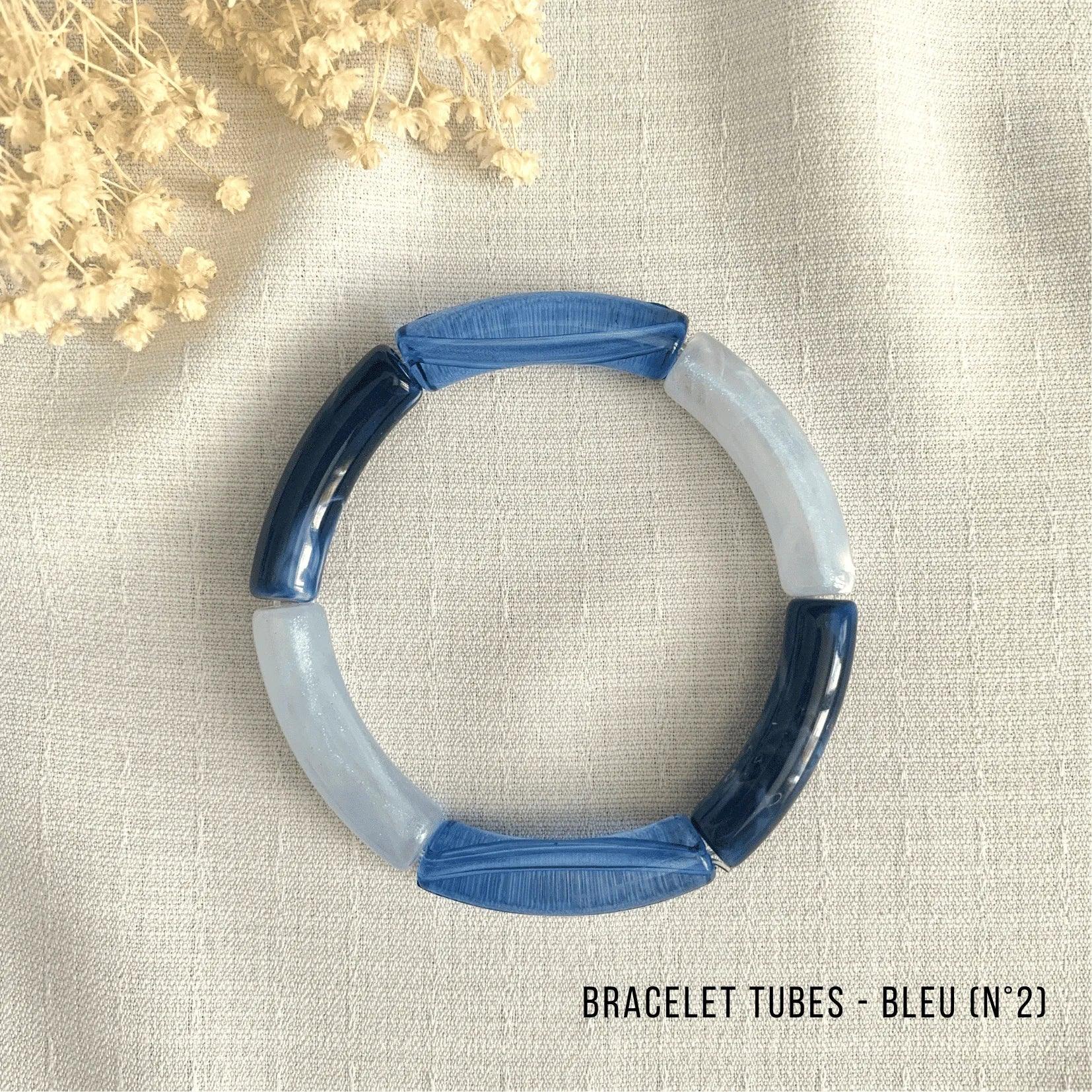 Bracelet Jonc Tubes AMELIA - Collection Bleu - Lynéör Bijoux