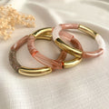 Bracelet Jonc Tubes AMELIA - Collection Rose/Corail - Lynéör Bijoux