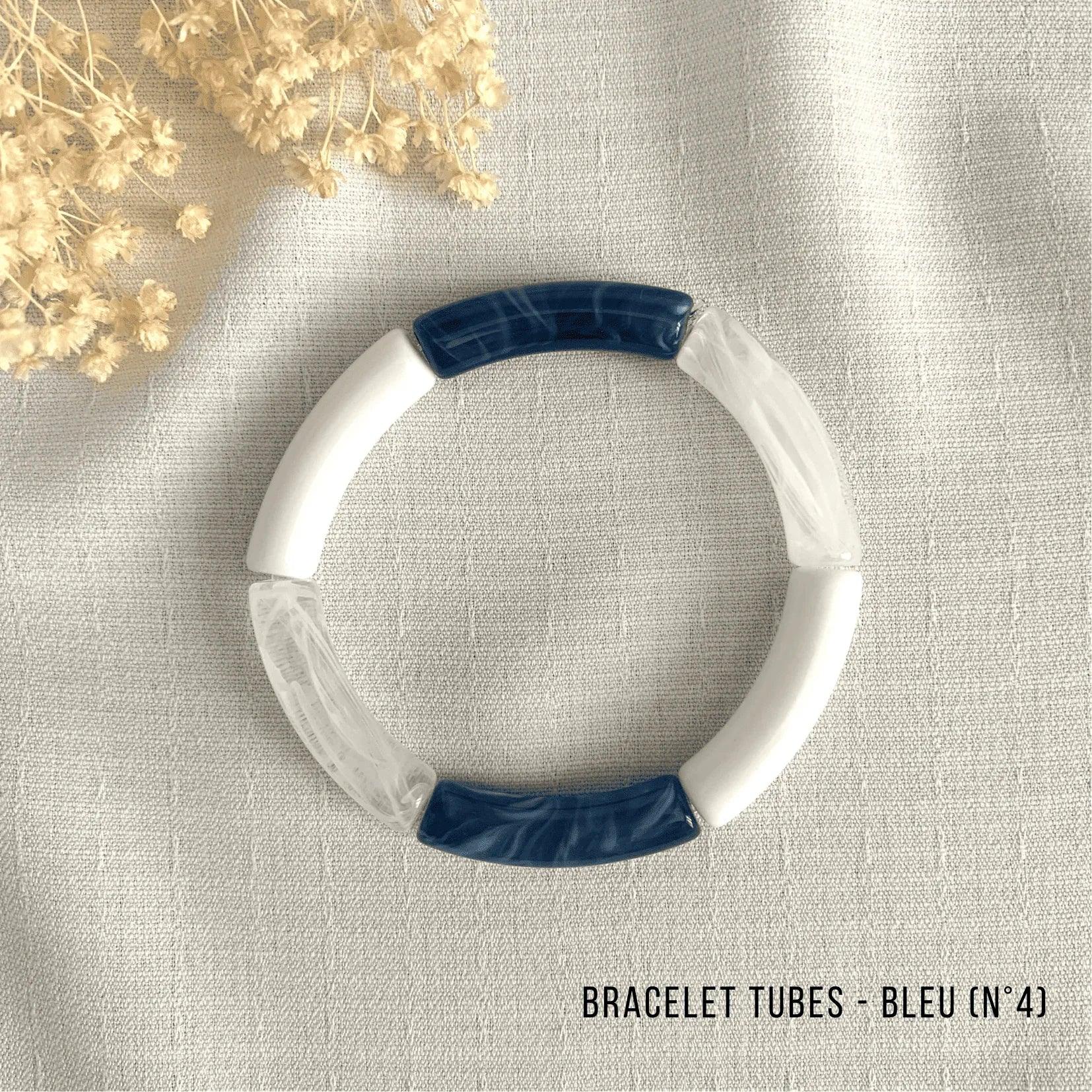 Bracelet Jonc Tubes AMELIA - Collection Bleu - Lynéör Bijoux