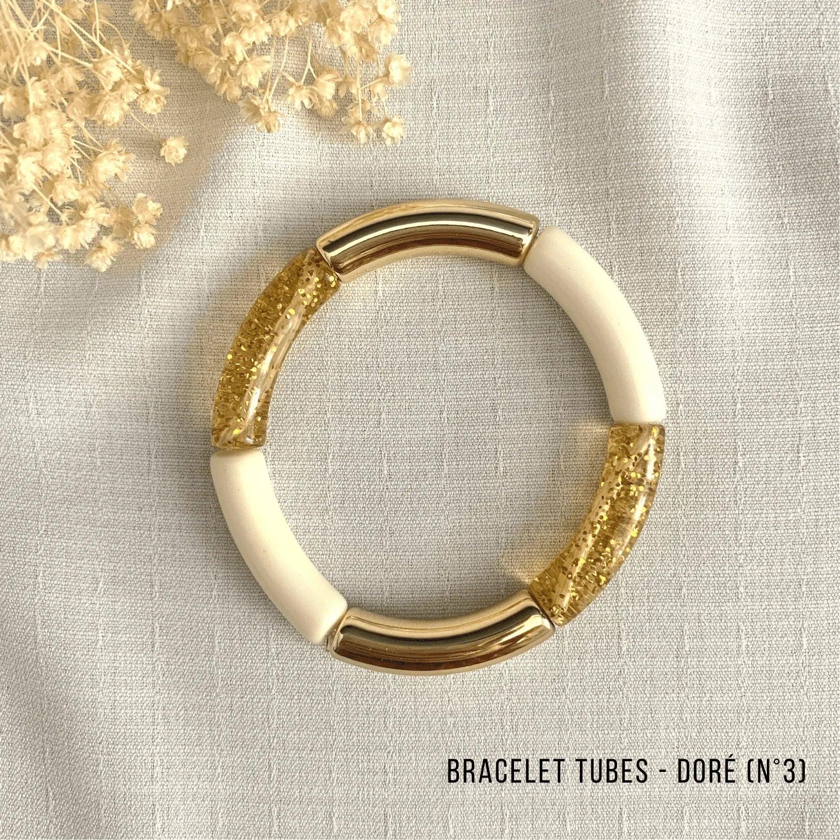 Bracelet Jonc Tubes AMELIA - Collection Doré - Lynéör Bijoux