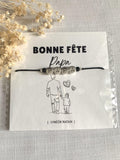 Bracelet Homme Papa / Lettres métal argent - Lynéör Bijoux