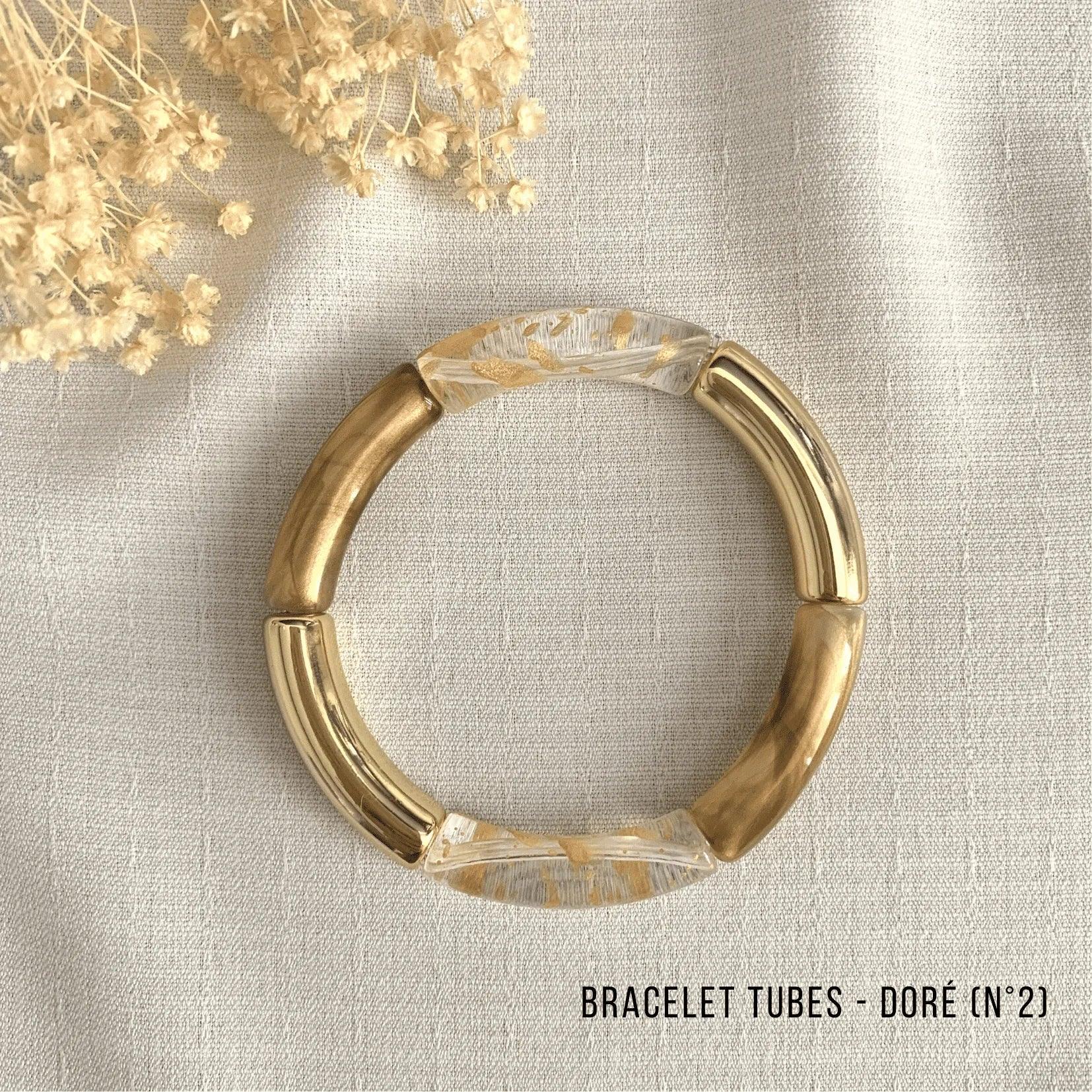 Bracelet Jonc Tubes AMELIA - Collection Doré - Lynéör Bijoux